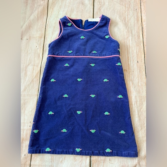 Hartstrings Other - Girl’s Hartstrings Purple Corduroy Jumper Dress Size 8 Embroidered Turtle Print